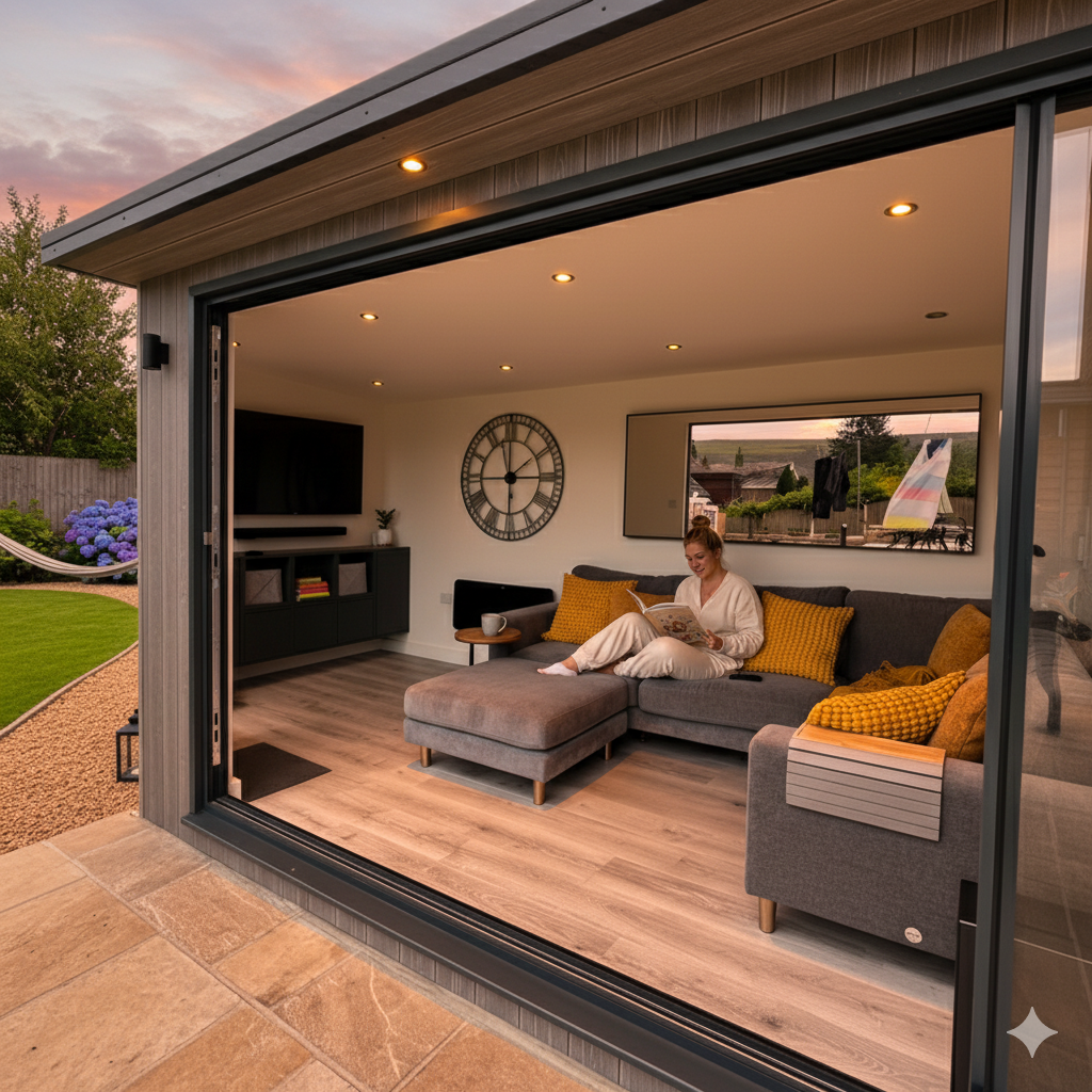 Grey composite garden room
